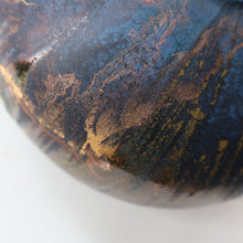Load image into Gallery viewer, STUDIO POTTERY. Collectable 1980s Squat Vase with Stunning Lustre Glazes by Tony Laverick (b.1961). SIGNED
