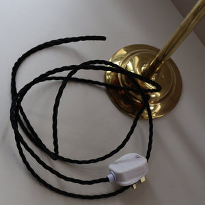 Stylish 1920s / 1930s Decorative Brass Table Lamp with Glass Shade. Re-wired