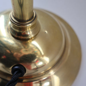 Stylish 1920s / 1930s Decorative Brass Table Lamp with Glass Shade. Re-wired