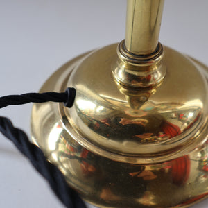 Stylish 1920s / 1930s Decorative Brass Table Lamp with Glass Shade. Re-wired