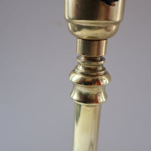 Stylish 1920s / 1930s Decorative Brass Table Lamp with Glass Shade. Re-wired