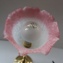 Load image into Gallery viewer, Stylish 1920s / 1930s Decorative Brass Table Lamp with Glass Shade. Re-wired
