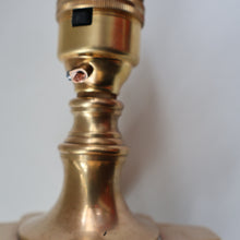 Load image into Gallery viewer, LARGE VINTAGE Brass Column Lamp with Stepped Plinth Base &amp; Corinthian Capital. WORKING

