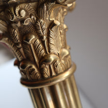 Load image into Gallery viewer, LARGE VINTAGE Brass Column Lamp with Stepped Plinth Base &amp; Corinthian Capital. WORKING
