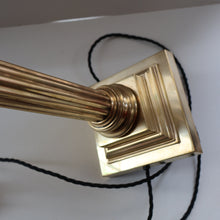Load image into Gallery viewer, LARGE VINTAGE Brass Column Lamp with Stepped Plinth Base &amp; Corinthian Capital. WORKING
