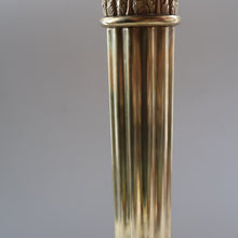 Load image into Gallery viewer, LARGE VINTAGE Brass Column Lamp with Stepped Plinth Base &amp; Corinthian Capital. WORKING
