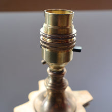 Load image into Gallery viewer, LARGE VINTAGE Brass Column Lamp with Stepped Plinth Base &amp; Corinthian Capital. WORKING
