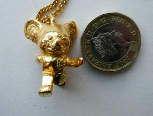 1980s Austriallian Team Official Mascot. Willy the Koala Gold Necklace