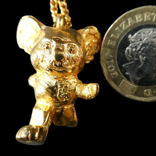 1980s Austriallian Team Official Mascot. Willy the Koala Gold Necklace