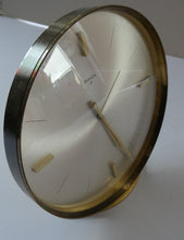 Load image into Gallery viewer, LARGE Vintage 1970s Gold Tone Round 8-Day Desk Clock with Alarm. SWISS MADE by Swiza
