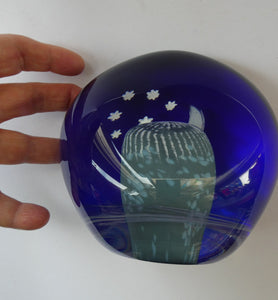 HUGE Caithness Glass Paperweight. FANTASY ISLAND: (Midnight Mountain)