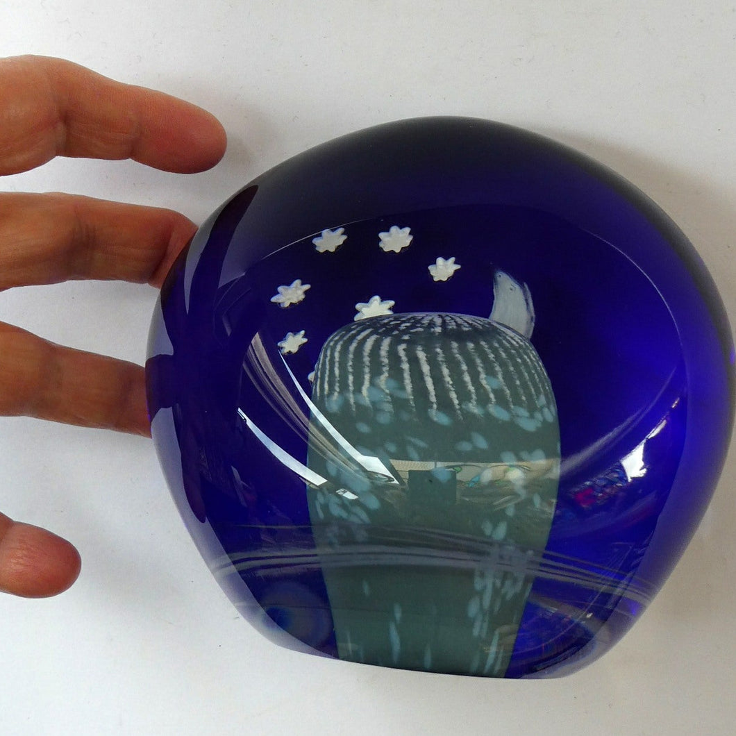 HUGE Caithness Glass Paperweight. FANTASY ISLAND: (Midnight Mountain)