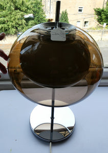 Vintage 1970s Space Age GUZZINI STYLE Table Lamp with Double Skinned Ball Shade  (A)