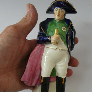 RARE 1850s Staffordshire Figurine of the Emperor Napoleon Holding a Baton