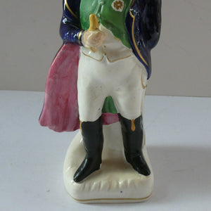 RARE 1850s Staffordshire Figurine of the Emperor Napoleon Holding a Baton