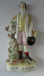 Large Staffordshire Flatback Figurine of the Scottish Poet Robert Burns