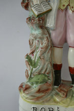 Load image into Gallery viewer, Large Staffordshire Flatback Figurine of the Scottish Poet Robert Burns
