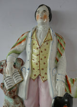 Load image into Gallery viewer, Large Staffordshire Flatback Figurine of the Scottish Poet Robert Burns
