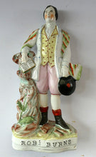 Load image into Gallery viewer, Large Staffordshire Flatback Figurine of the Scottish Poet Robert Burns

