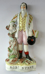 Large Staffordshire Flatback Figurine of the Scottish Poet Robert Burns