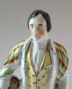 Large Staffordshire Flatback Figurine of the Scottish Poet Robert Burns