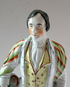 Large Staffordshire Flatback Figurine of the Scottish Poet Robert Burns