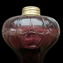 Load image into Gallery viewer, Antique Purple Glass Oil Lamp Complete. Possibly American. Signed MR
