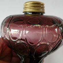 Load image into Gallery viewer, Antique Purple Glass Oil Lamp Complete. Possibly American. Signed MR
