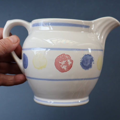 SCOTTISH POTTERY. 1980s Buchan Pottery Large Jug. Decorated with the Rare 