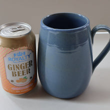 Load image into Gallery viewer, SCOTTISH POTTERY. PAIR of Large 1950s Buchan Plain French Blue Stoneware Tankard Shape Mugs. Each 5 inches in height
