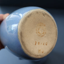 Load image into Gallery viewer, SCOTTISH POTTERY. PAIR of Large 1950s Buchan Plain French Blue Stoneware Tankard Shape Mugs. Each 5 inches in height
