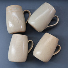 Load image into Gallery viewer, SCOTTISH POTTERY. Set of Four Large 1950s Buchan Plain Oatmeal Stoneware Tankard Shape Mugs. Each 5 inches in height
