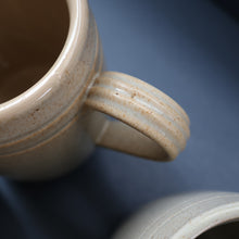 Load image into Gallery viewer, SCOTTISH POTTERY. Set of Four Large 1950s Buchan Plain Oatmeal Stoneware Tankard Shape Mugs. Each 5 inches in height
