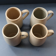 Load image into Gallery viewer, SCOTTISH POTTERY. Set of Four Large 1950s Buchan Plain Oatmeal Stoneware Tankard Shape Mugs. Each 5 inches in height
