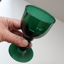 Load image into Gallery viewer, SINGLE Small Bristol Green 18th Century Hand-Blown Glass Roemer. 4 1/2 inches high
