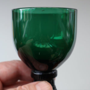 SINGLE Small Bristol Green 18th Century Hand-Blown Glass Roemer. 4 1/2 inches high