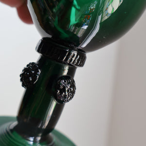 SINGLE Small Bristol Green 18th Century Hand-Blown Glass Roemer. 4 1/2 inches high