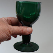 Load image into Gallery viewer, SINGLE Small Bristol Green 18th Century Hand-Blown Glass Roemer. 4 1/2 inches high
