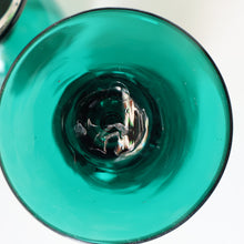 Load image into Gallery viewer, Antique Pair of Small Bristol Green 18th Century Hand-Blown Glass Roemers
