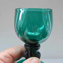 Load image into Gallery viewer, Antique Pair of Small Bristol Green 18th Century Hand-Blown Glass Roemers
