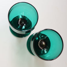 Load image into Gallery viewer, Antique Pair of Small Bristol Green 18th Century Hand-Blown Glass Roemers
