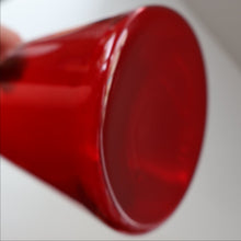 Load image into Gallery viewer, Ruby Red Glass GENIE Vase with Original Hollow Pointed Hand Blown Stopper 
