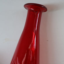 Load image into Gallery viewer, Ruby Red Glass GENIE Vase with Original Hollow Pointed Hand Blown Stopper 

