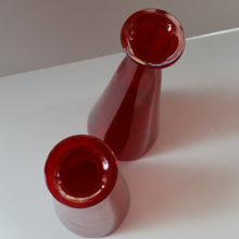 Load image into Gallery viewer, Ruby Red Glass GENIE Vase with Original Hollow Pointed Hand Blown Stopper 
