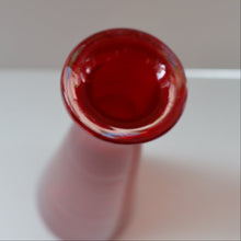 Load image into Gallery viewer, Ruby Red Glass GENIE Vase with Original Hollow Pointed Hand Blown Stopper 
