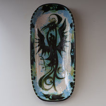 Load image into Gallery viewer, Collectable LARGE 1960s CORNISH Pottery Oblong Platter by Celtic Pottery (Newlyn) Phoenix Design. Height: 14 inches

