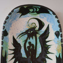 Load image into Gallery viewer, Collectable LARGE 1960s CORNISH Pottery Oblong Platter by Celtic Pottery (Newlyn) Phoenix Design. Height: 14 inches
