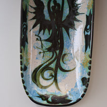 Load image into Gallery viewer, Collectable LARGE 1960s CORNISH Pottery Oblong Platter by Celtic Pottery (Newlyn) Phoenix Design. Height: 14 inches
