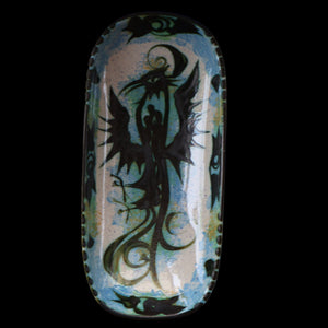 Collectable LARGE 1960s CORNISH Pottery Oblong Platter by Celtic Pottery (Newlyn) Phoenix Design. Height: 14 inches