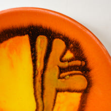 Load image into Gallery viewer, CAROL CUTLER. 1960s Orange POOLE Delphis Small Plate.  Fantastic Abstract Design. 5 inches
